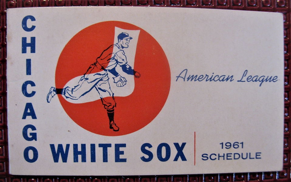 1961 AMERICAN LEAGUE POCKET SCHEDULE - CHICAGO WHITE SOX ISSUE