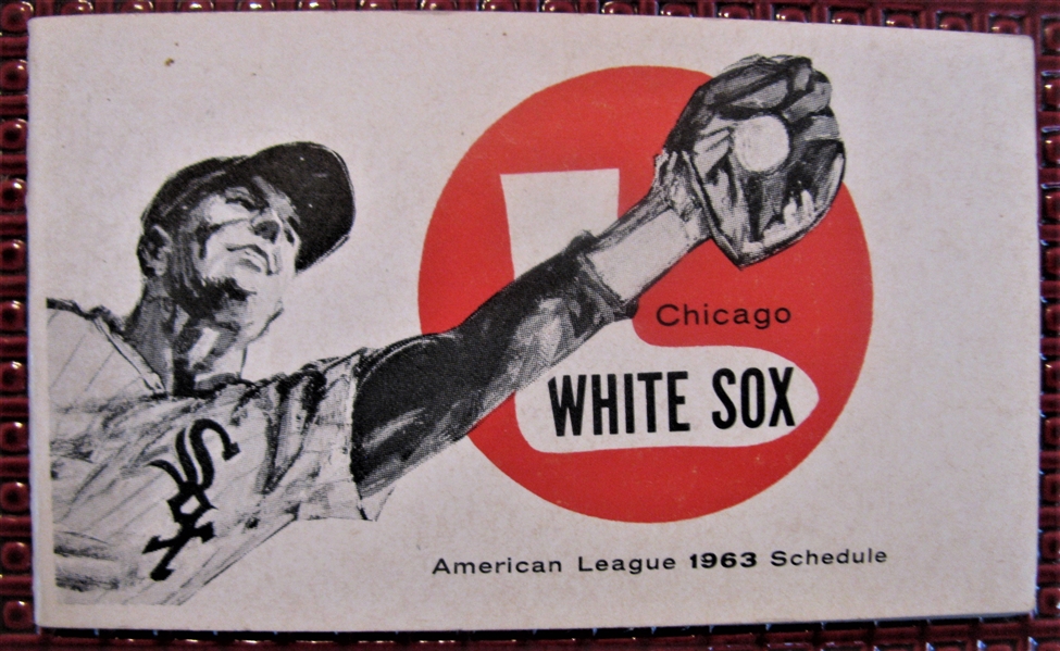 1963 AMERICAN LEAGUE POCKET SCHEDULE - CHICAGO WHITE SOX ISSUE