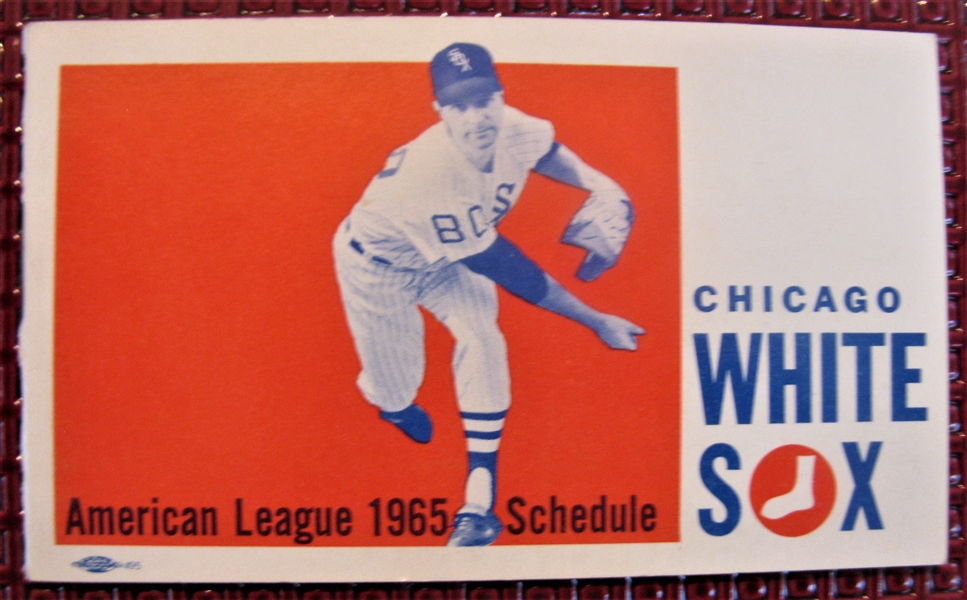 1965 AMERICAN LEAGUE POCKET SCHEDULE - CHICAGO WHITE SOX ISSUE
