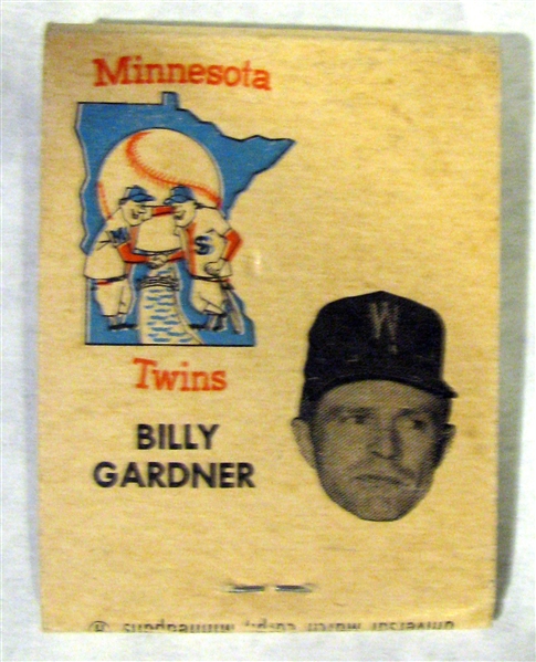 60's MINNESOTA TWINS BILLY GARDNER MATCHBOOK