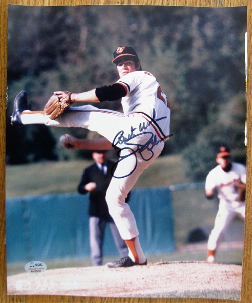 JIM PALMER BEST WISHES SIGNED COLOR PHOTO w/SGC COA