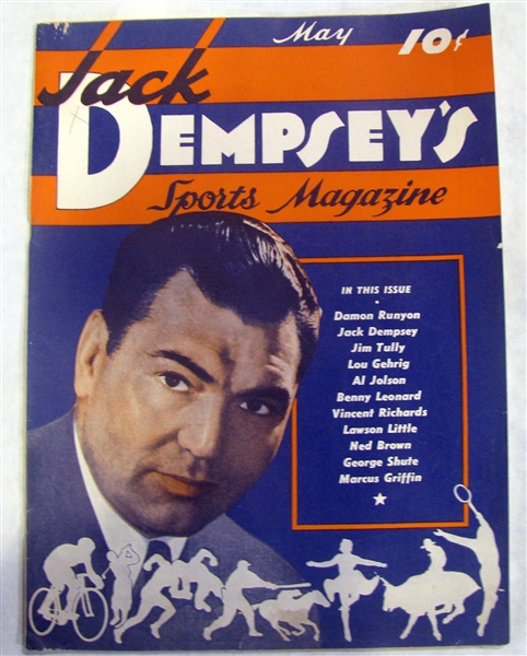 MAY 1938 JACK DEMPSEY'S SPORTS MAGAZINE - 1st EVER ISSUE!