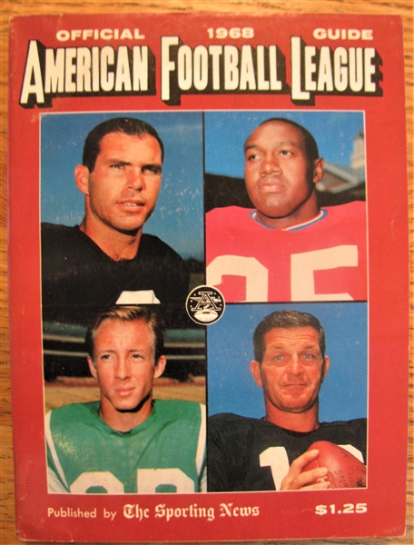 1968 (AFL) AMERICAN FOOTBALL LEAGUE OFFICAL GUIDE