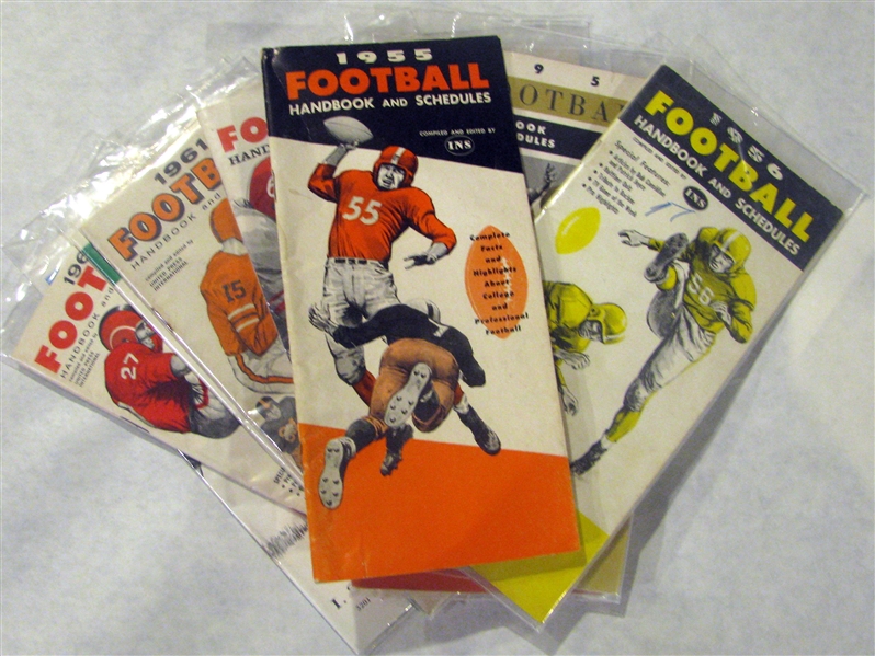 1955-1965 FOOTBALL SCHEDULE BOOKLETS - 10 DIFFERENT
