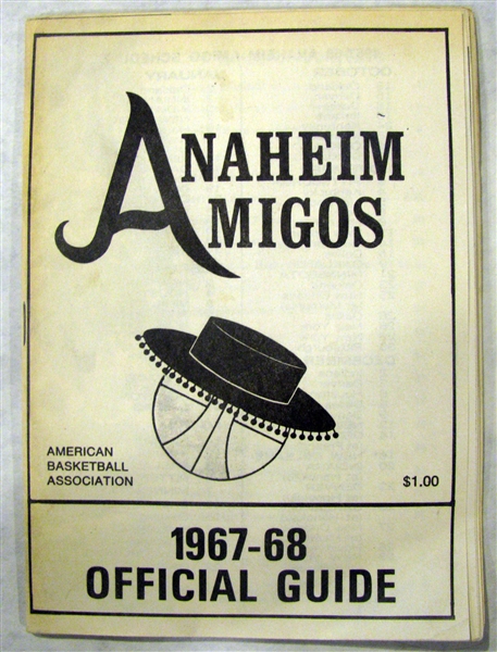 1967-68 ABA ANAHEIM AMIGOS MEDIA GUIDE - SUPER RARE!