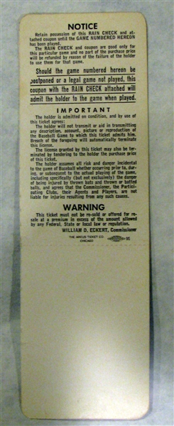 1967 CHICAGO WHITE SOX PHANTOM WORLD SERIES FULL TICKET