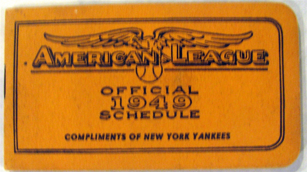 1949 AMERICAN LEAGUE SCHEDULE BOOKLET- YANKEE ISSUE