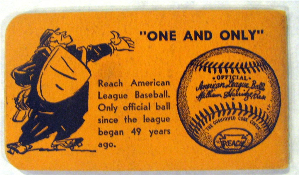 1949 AMERICAN LEAGUE SCHEDULE BOOKLET- YANKEE ISSUE