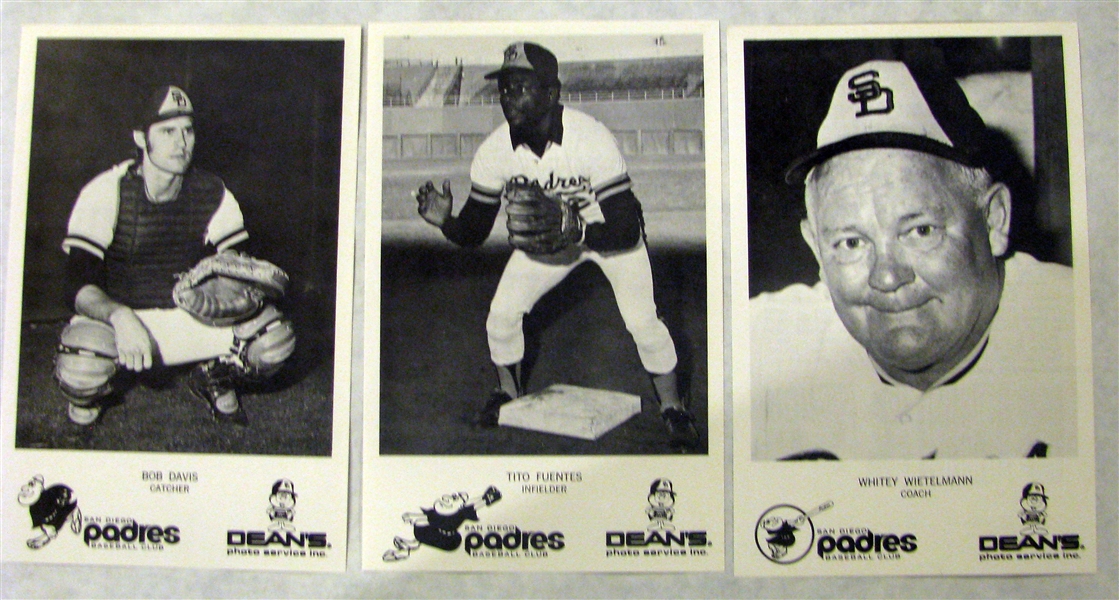 70's SAN DIEGO PADRES GIVE-AWAY PHOTOS w/ENVELOPE