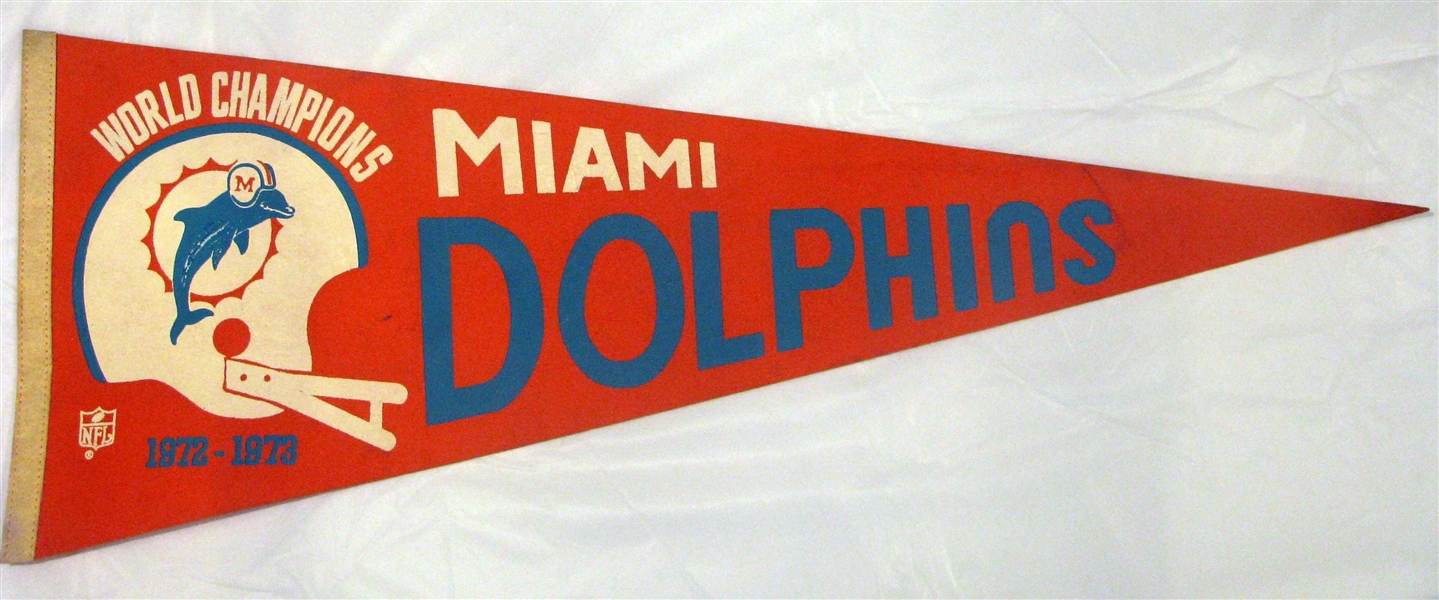 1972-73 MIAMI DOLPHINS WORLD CHAMPIONS PENNANT