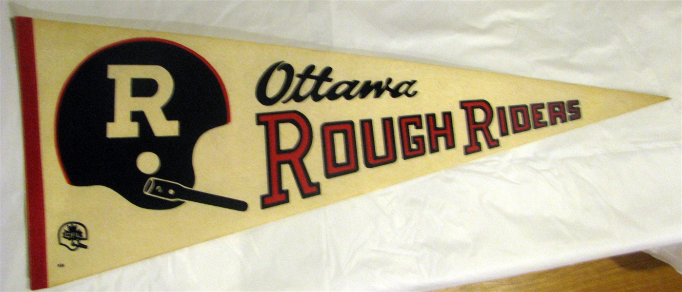 VINTAGE CFL OTTAWA ROUGH RIDERS PENNANT