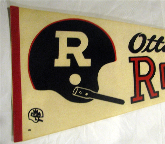 VINTAGE CFL OTTAWA ROUGH RIDERS PENNANT