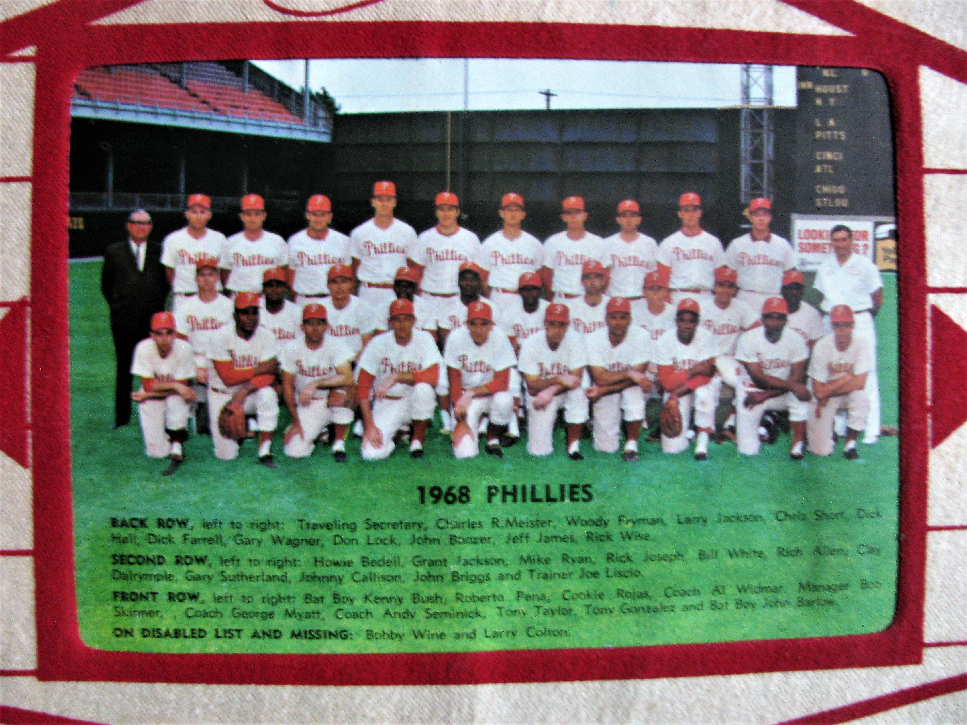 Lot Detail - 1968 PHILADELPHIA PHILLIES TEAM PICTURE BASEBALL PENNANT