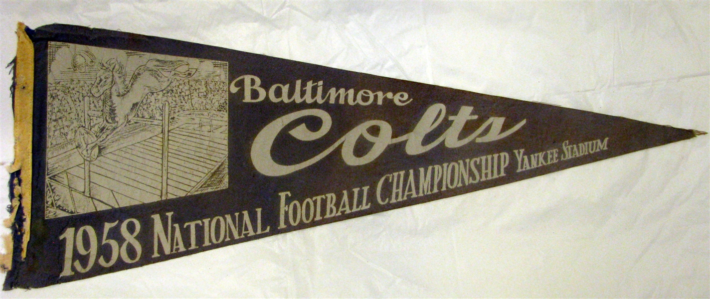 1958 NFL CHAMPIONSHIP GAME PENNANT - BALTIMORE COLTS