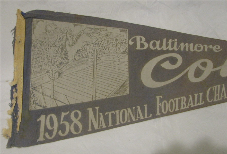 1958 NFL CHAMPIONSHIP GAME PENNANT - BALTIMORE COLTS