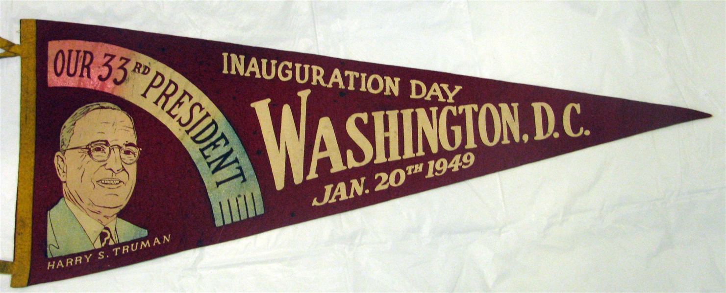 1949 HARRY S TRUMAN INAUGURATION DAY PENNANT