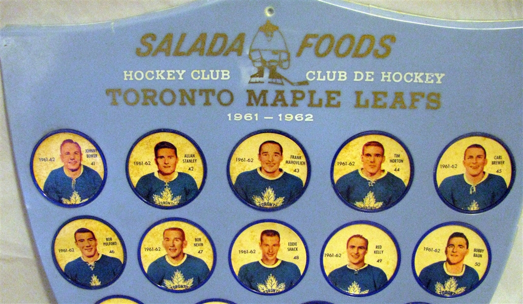 1961-62 TORONTO MAPLE LEAFS SALADA COIN SET w/SHIELD