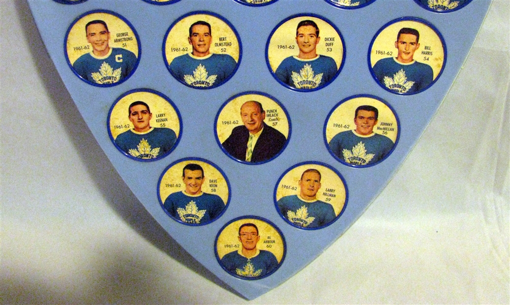 1961-62 TORONTO MAPLE LEAFS SALADA COIN SET w/SHIELD