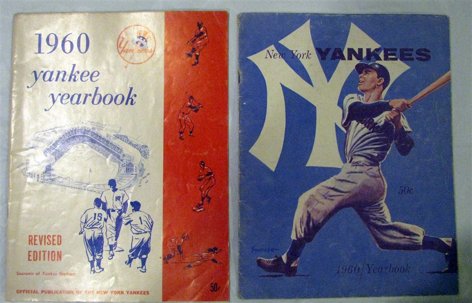 1960 NEW YORK YANKEES YEARBOOKS - 2 - OFFICIAL & JAY ISSUES