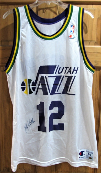 JOHN STOCKTON SIGNED UTAH JAZZ BASKETBALL JERSEY w'CAS COA