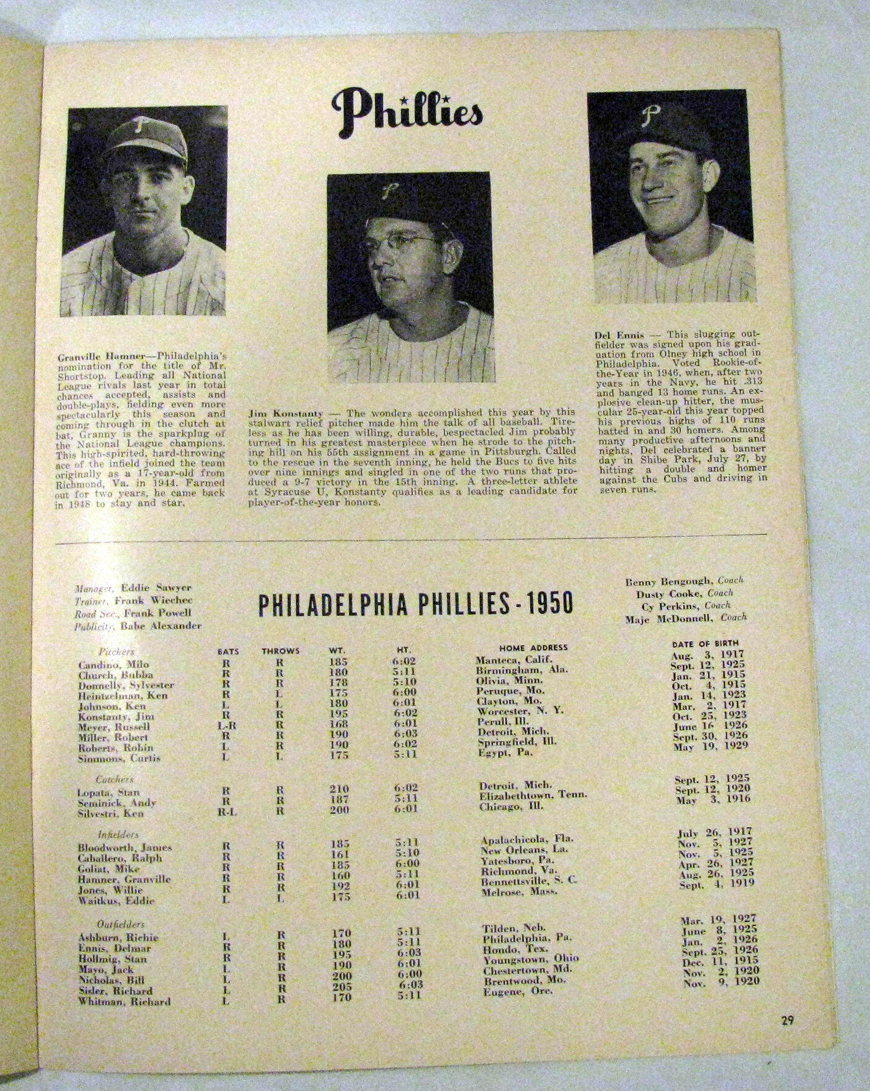 1950: The World Series of 1950 (Phillies vs. Yankees) 