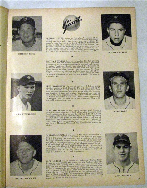 1951 WORLD SERIES PROGRAM - YANKEES VS GIANTS - YANKEE ISSUE