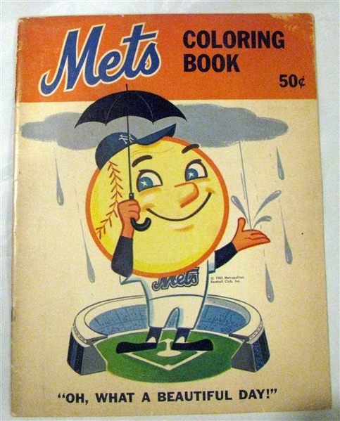 1965 NEW YORK METS COLORING BOOK w/MR. MET