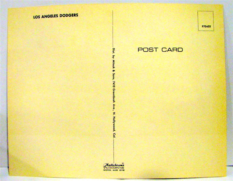 1966 LOS ANGELES DODGERS TEAM PHOTO POST CARD - KOUFAX's LAST YEAR