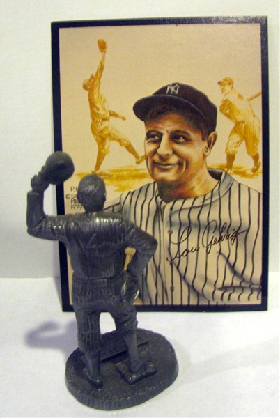 1979 LOU GEHRIG PEWTER STATUE w/CARD & BOX - SIGNATURE MINIATURES SERIES