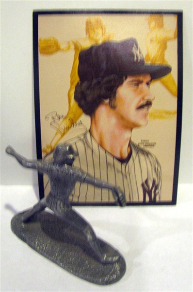 1979 RON GUIDRY PEWTER STATUE w/CARD & BOX - SIGNATURE MINIATURES SERIES