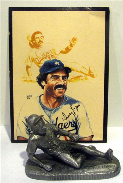 1979 DAVEY LOPES PEWTER STATUE w/CARD & BOX - SIGNATURE MINIATURES SERIES