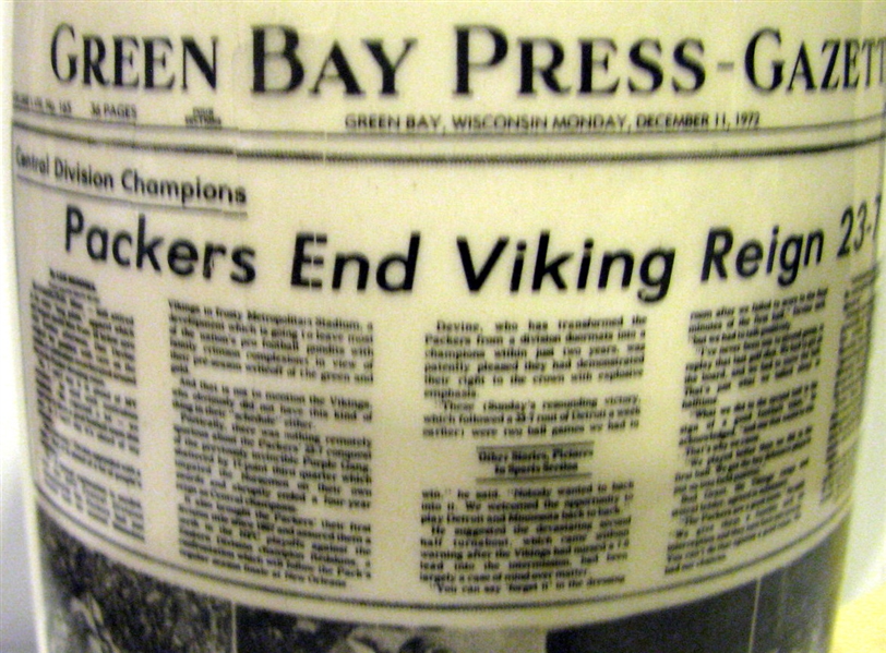 1972 GREEN BAY PACKERS CENTRAL DIVISION CHAMPIONS HEADLINE MUG