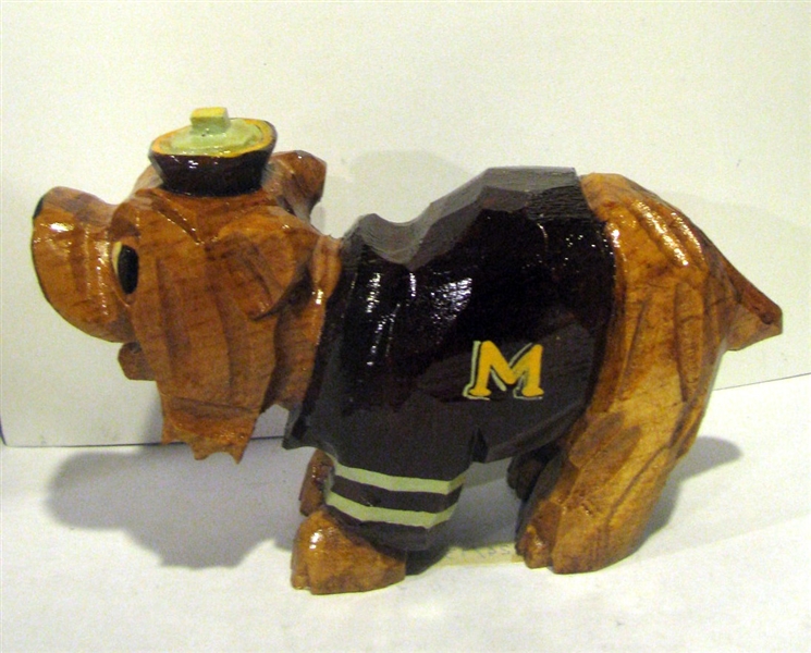 50's MONTANA GRIZZLIES ANRI WOOD CARVED MASCOT STATUE