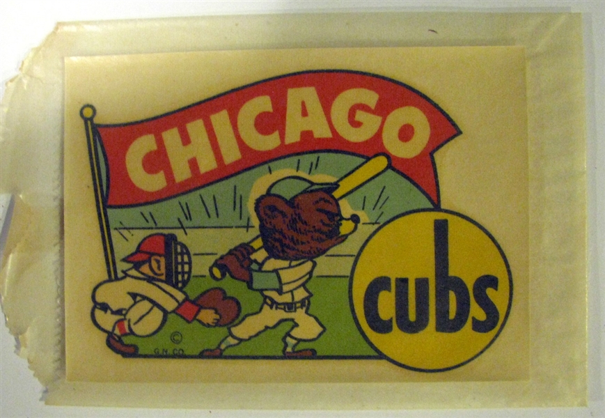50's CHICAGO CUBS MASCOT DECAL w/ENVELOPE