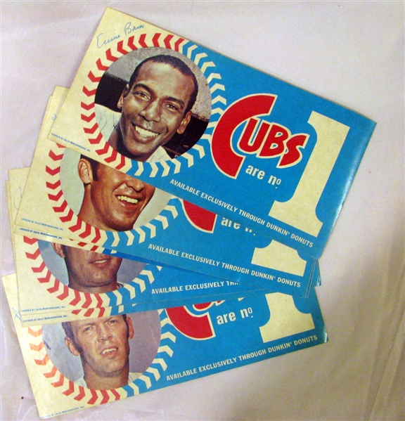 1970 CHICAGO CUBS PLAYER BUMPER STICKERS - 6 DIFFERENT