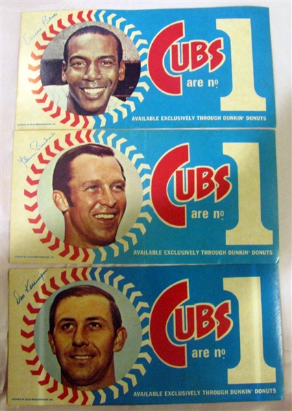 1970 CHICAGO CUBS PLAYER BUMPER STICKERS - 6 DIFFERENT