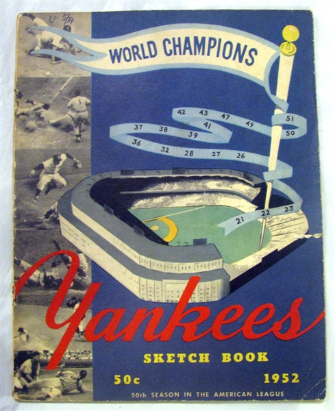 1952 NEW YORK YANKEES YEARBOOK - CHAMPIONSHIP YEAR!