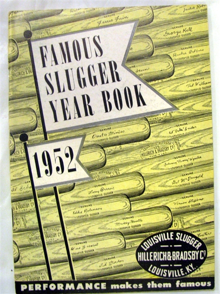 1952 FAMOUS SLUGGER YEAR BOOK