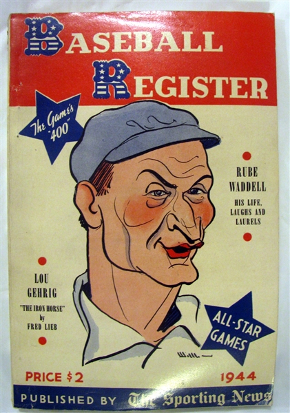 1944 BASEBALL REGISTER w/GEHRIG COVER & ARTICLE