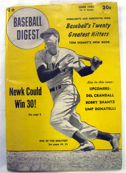 1950 BASEBALL DIGEST w/DIMAGGIO COVER