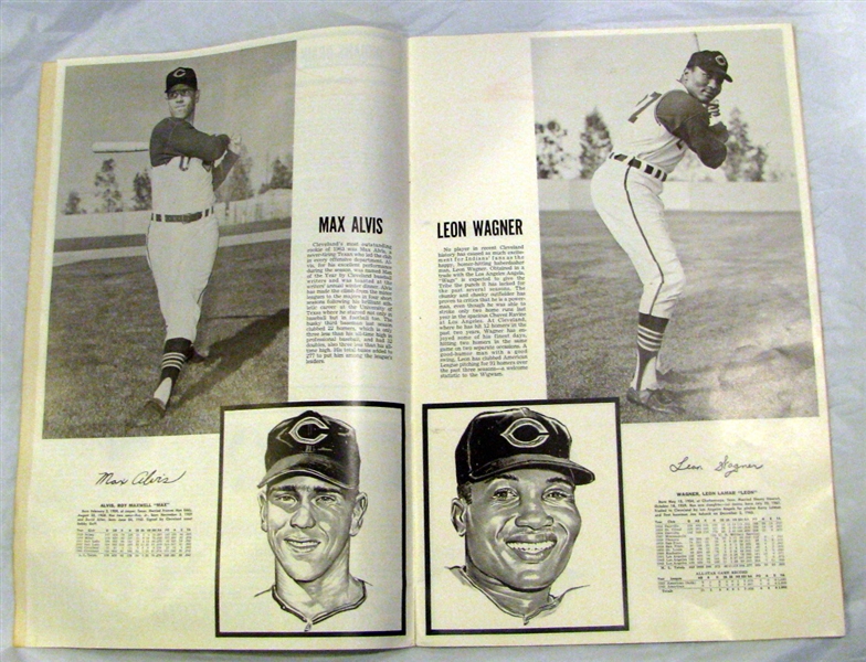 1964 CLEVELAND INDIANS SKETCHBOOK / YEARBOOK - LARGE SIZE
