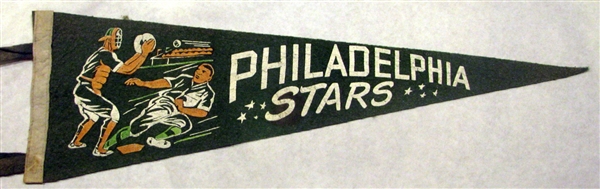 40's  PHILADELPHIA STARS NEGRO LEAGUES 3/4 SIZE PENNANT