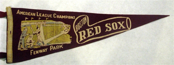 40's BOSTON RED SOX AMERICAN LEAGUE CHAMPIONS PENNANT - RARE