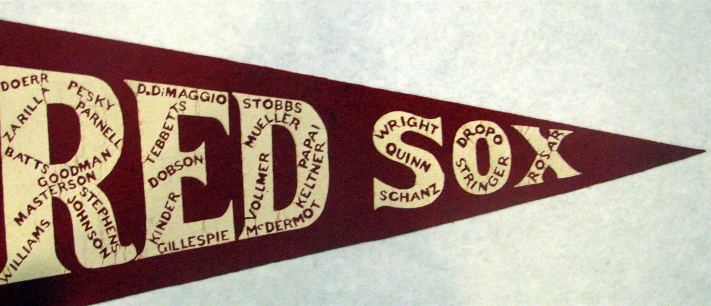 1949 BOSTON RED SOX PENNANT w/PLAYER NAMES