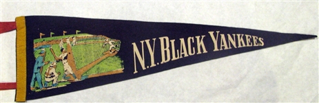 40s NEW YORK "BLACK YANKEES" PENNANT - NEGRO LEAGUES