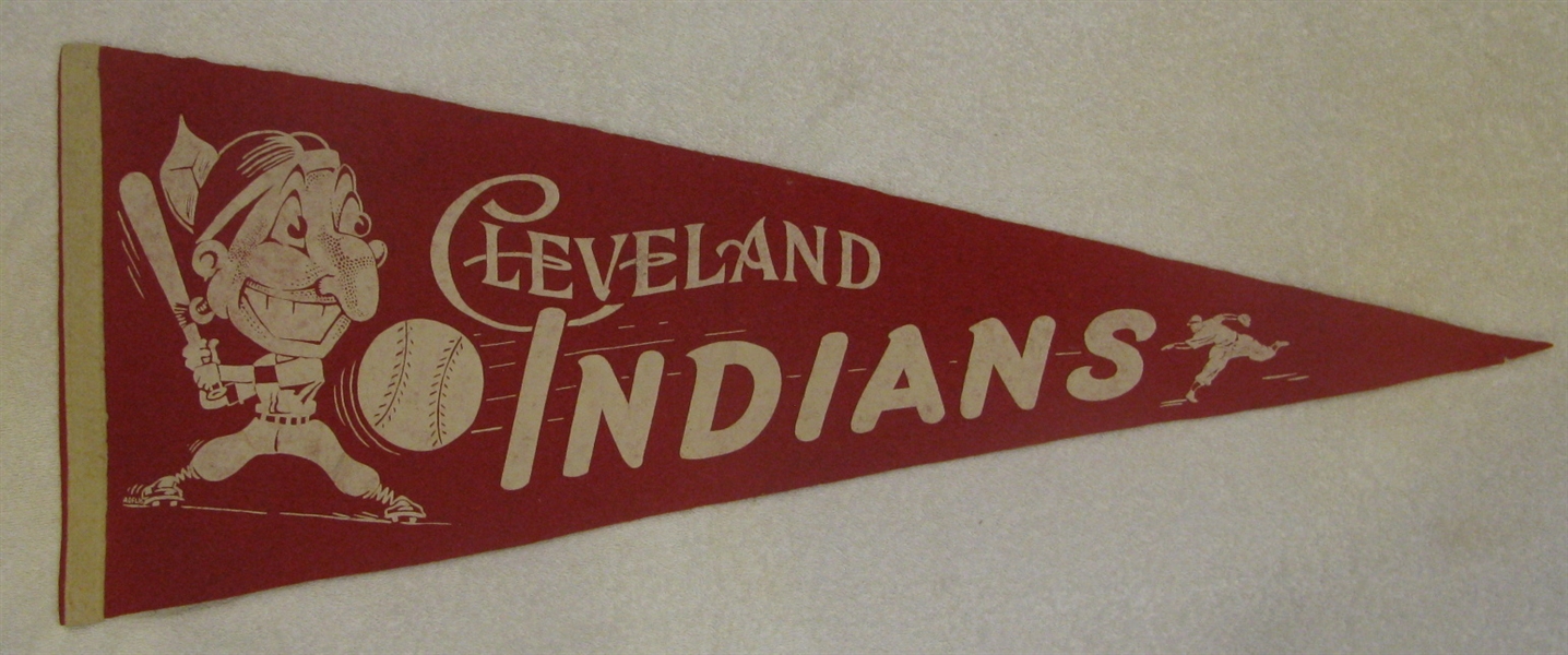 40's CLEVELAND INDIANS PENNANT w/CHIEF WAHOO