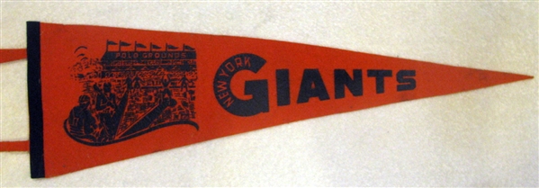 50's  NEW YORK GIANTS 3/4 SIZE PENNANT