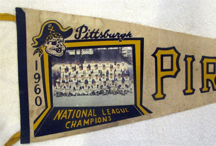1960 PITTSBURGH PIRATES NATIONAL LEAGUE CHAMPIONS PHOTO PENNANT