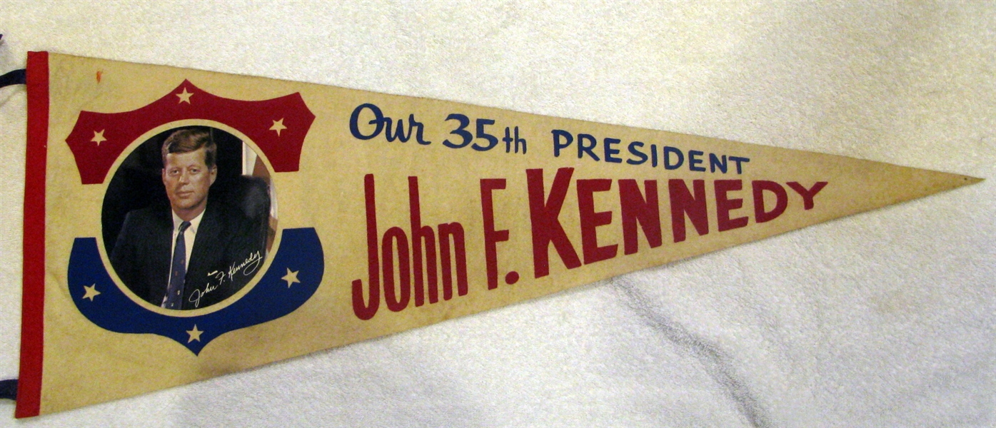 1960 JOHN F. KENNEDY CAMPIAGN PENNANT