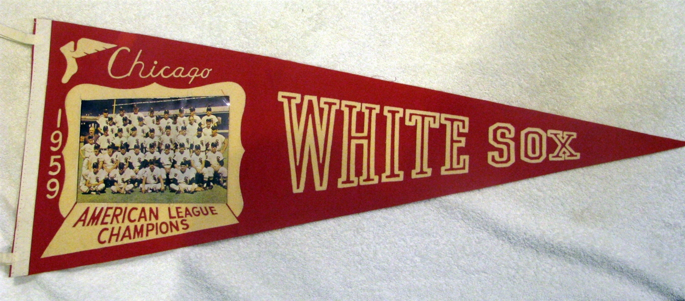 1959 CHICAGO WHITE SOX AMERICAN LEAGUE CHAMPIONS PHOTO PENNANT
